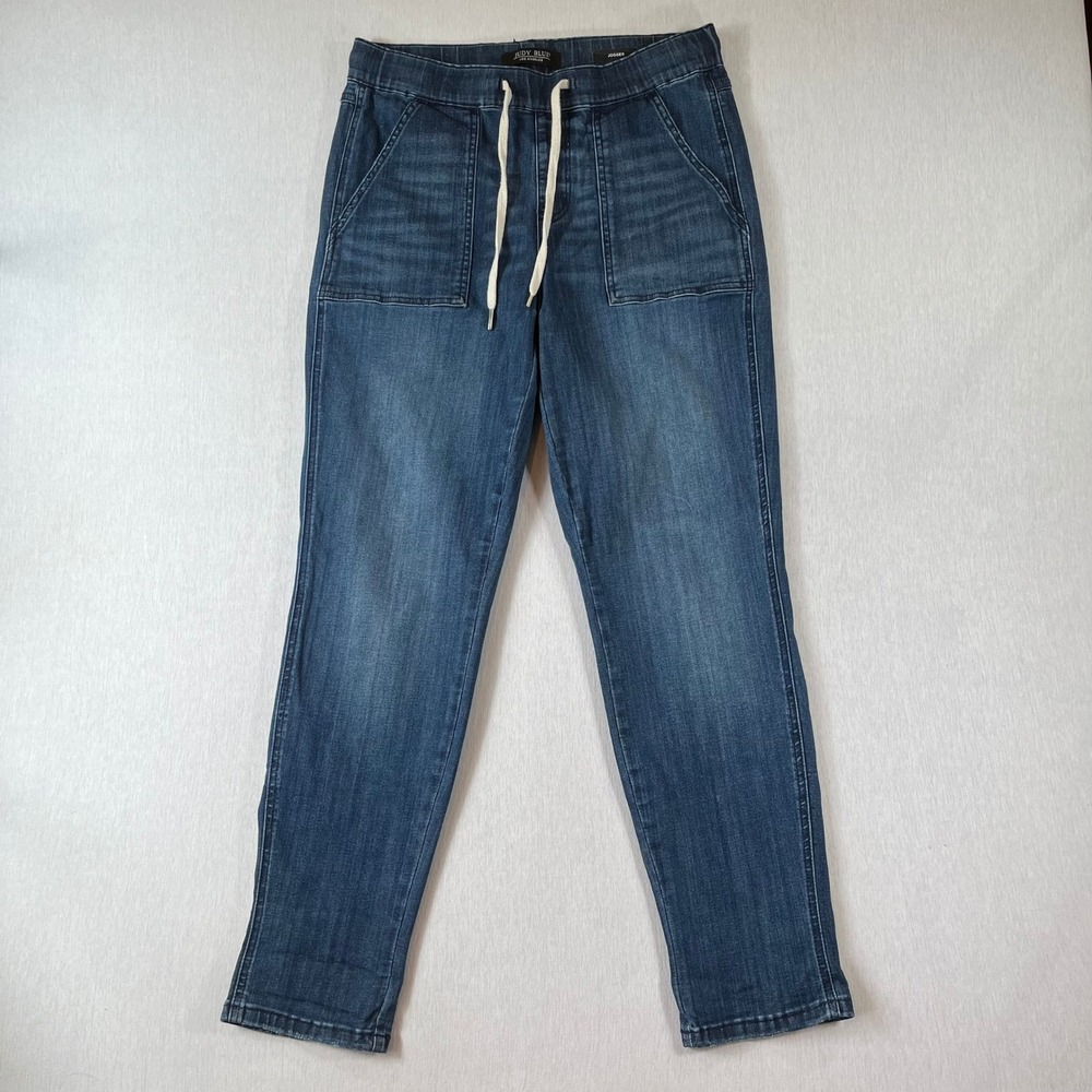 Judy Blue Joggers 9/29 Dark Wash High Rise Elastic Waist Drawstring JB88489